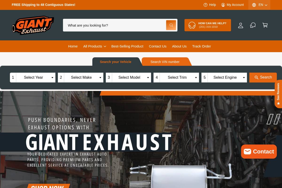 Giant Exhaust homepage screenshot