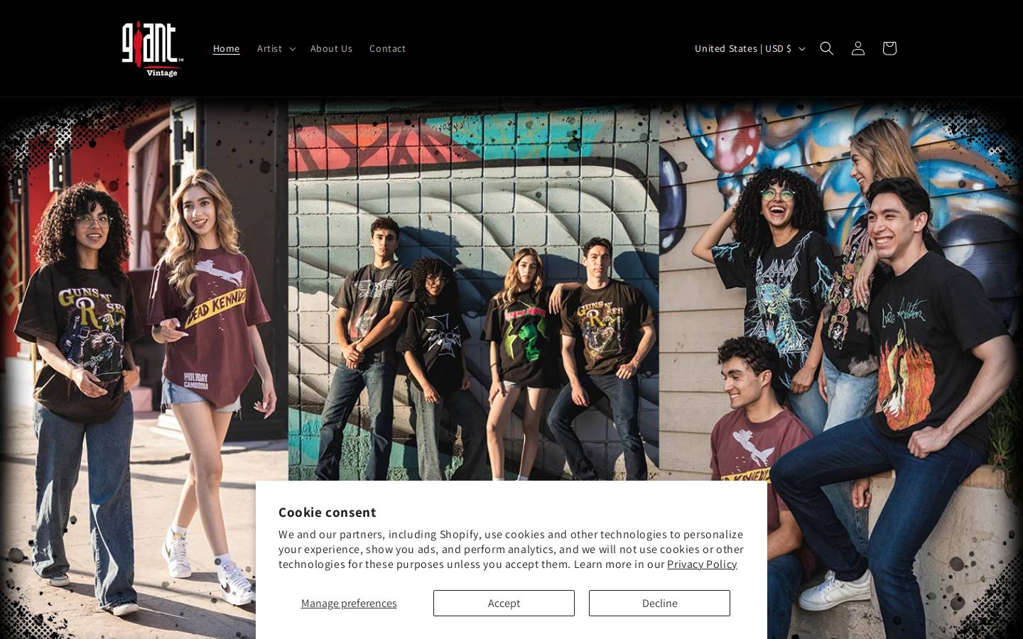 giantmerchstore.com homepage screenshot