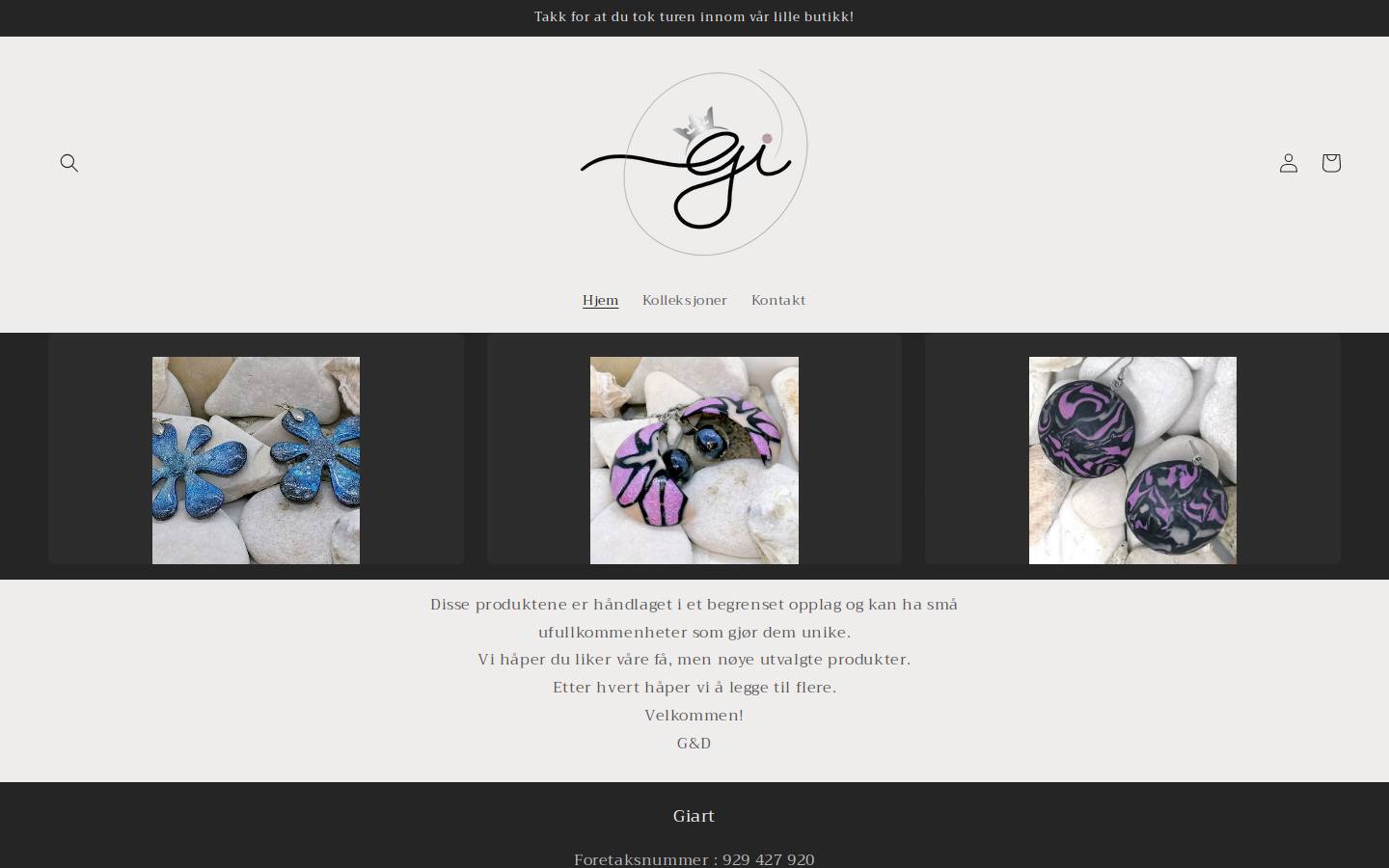 giart.no homepage screenshot