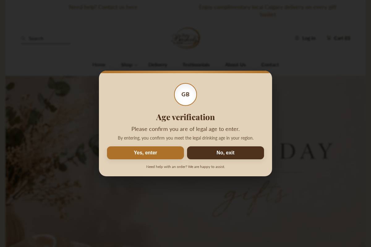 giftbasketsbydesign.ca homepage screenshot