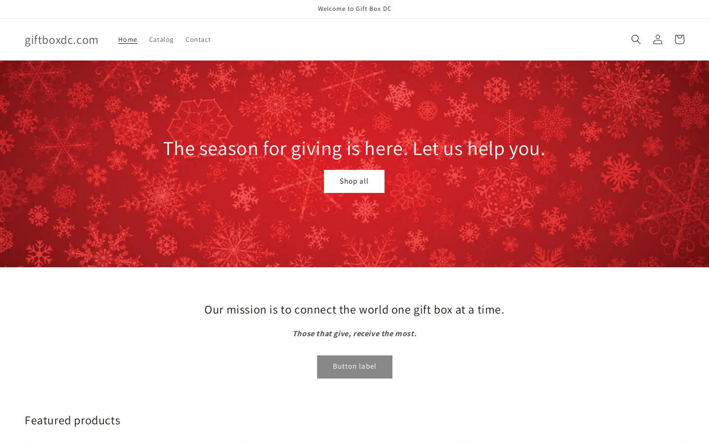 giftboxdc.com homepage screenshot