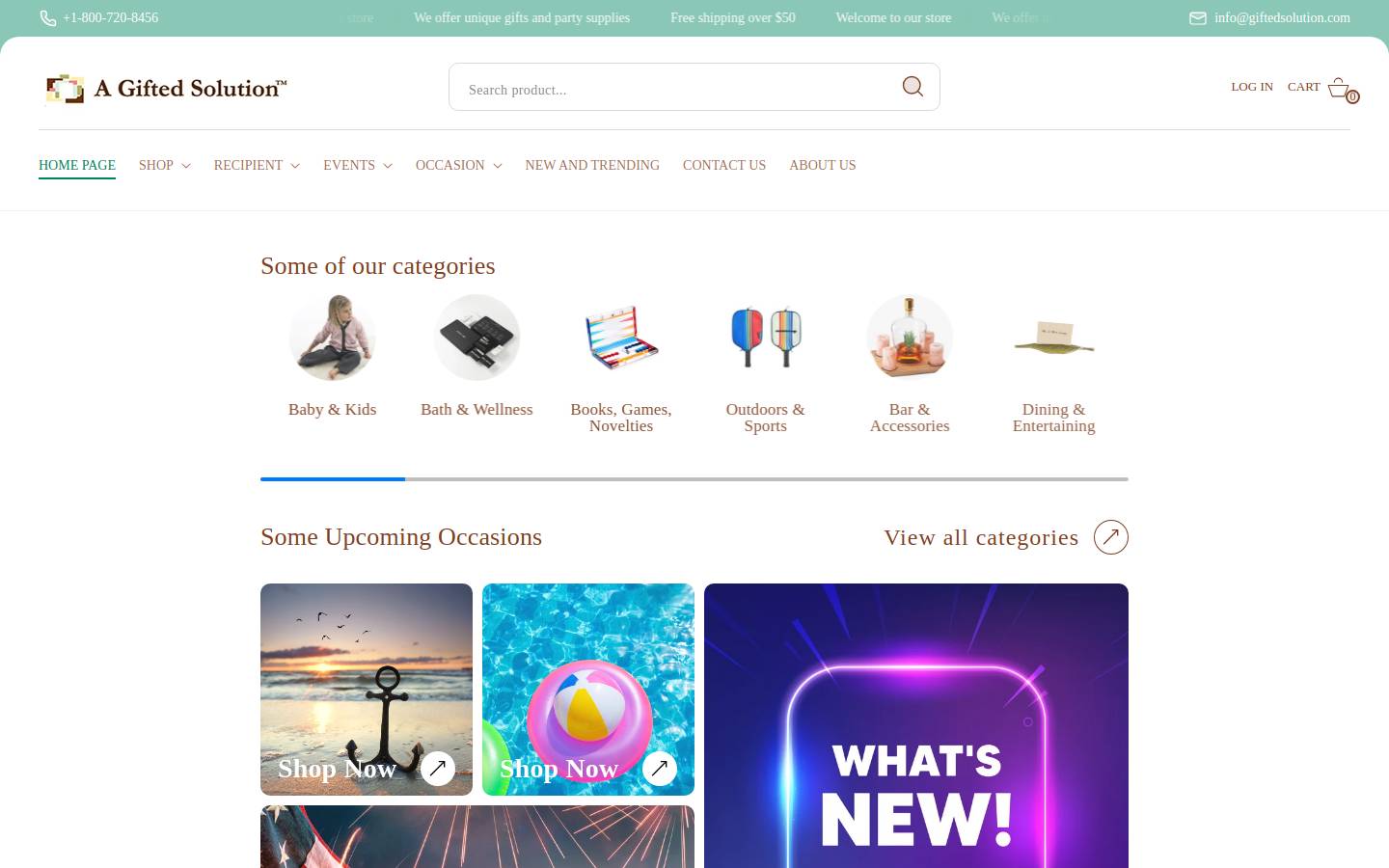 A Gifted Solution homepage screenshot