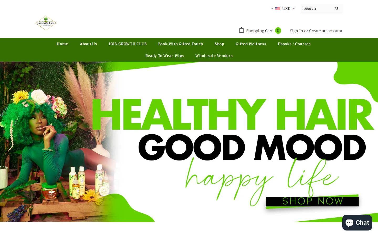 giftedtouchbeauty.com homepage screenshot