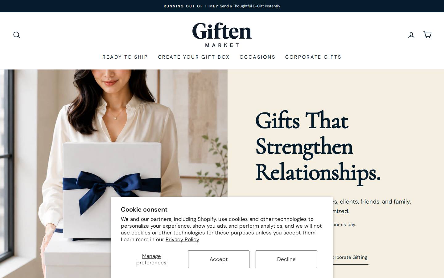 GiftenMarket homepage screenshot