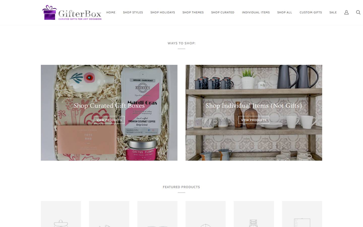 gifterbox.com homepage screenshot