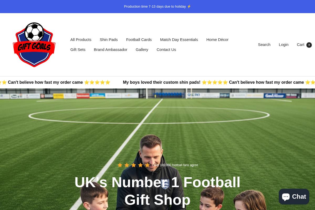 Gift Goals homepage screenshot