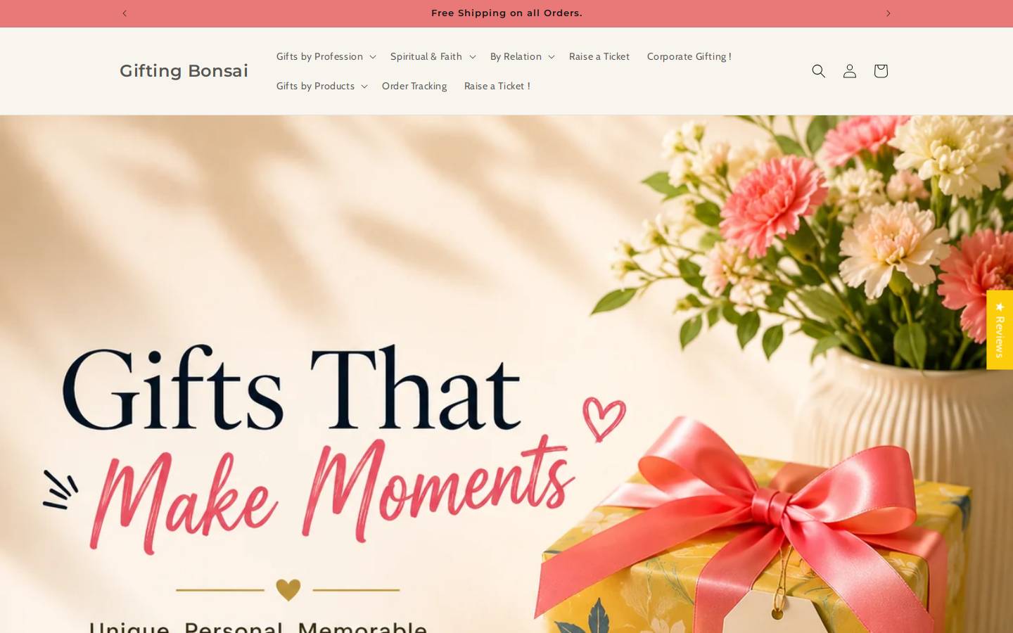 giftingbonsai.com homepage screenshot
