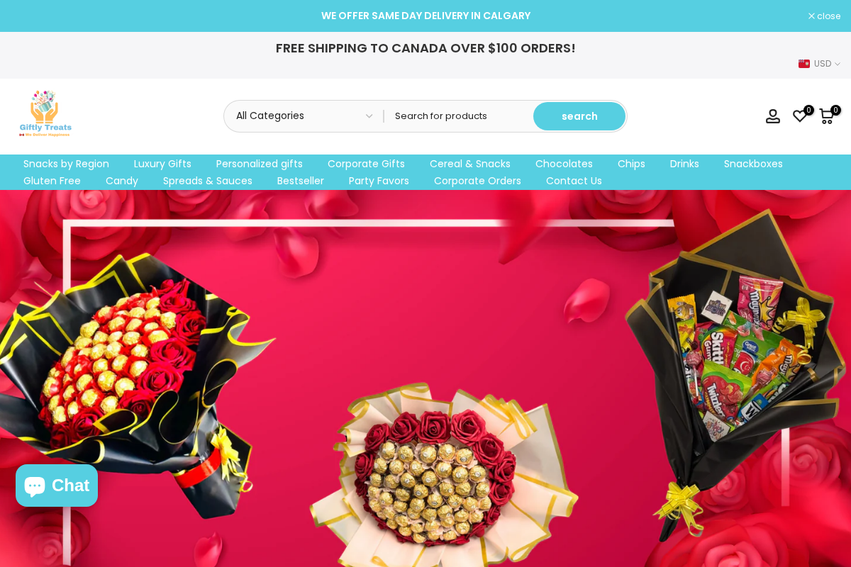 GiftlyTreats homepage screenshot