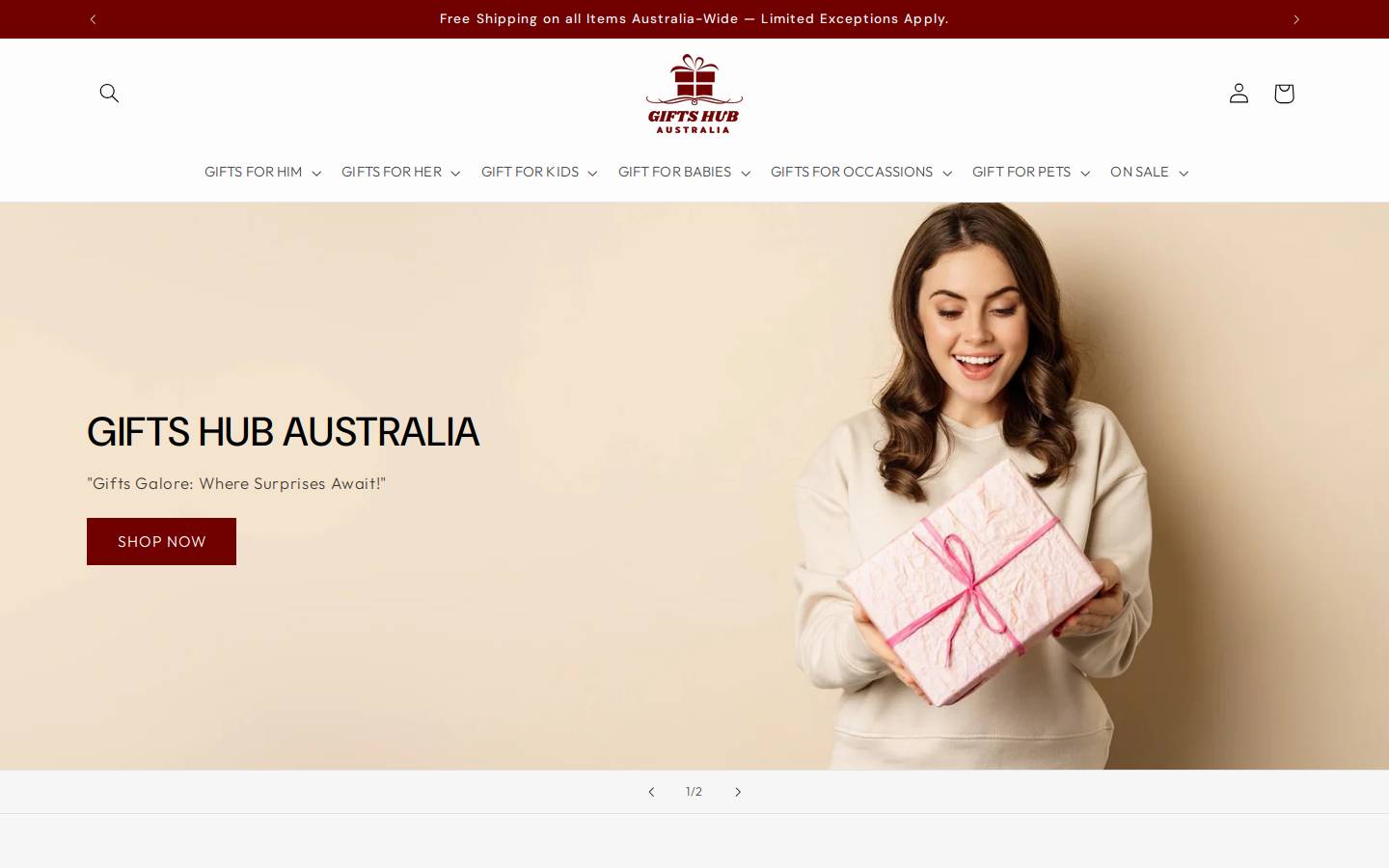 gifts-australia.com.au homepage screenshot