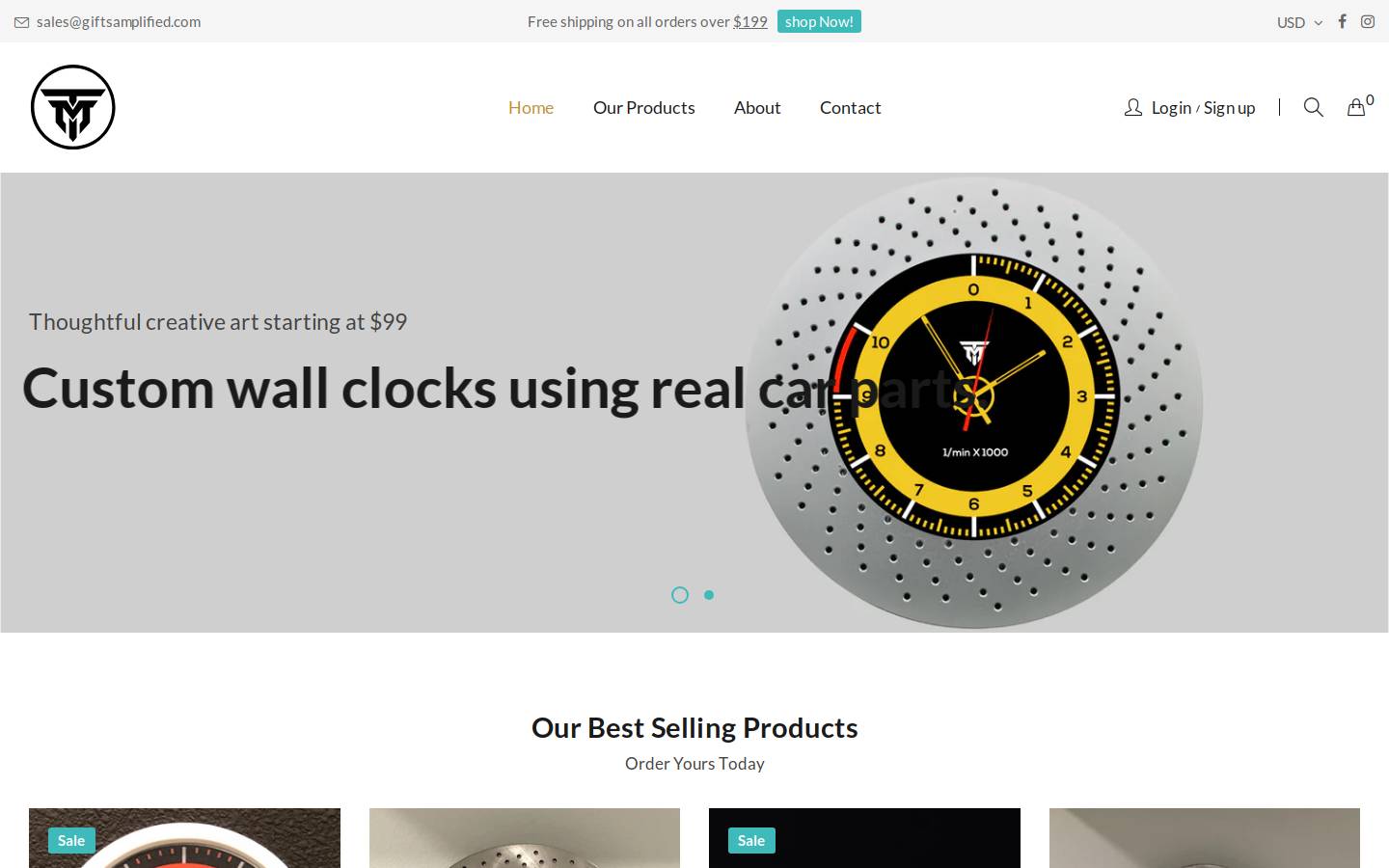 giftsamplified.com homepage screenshot