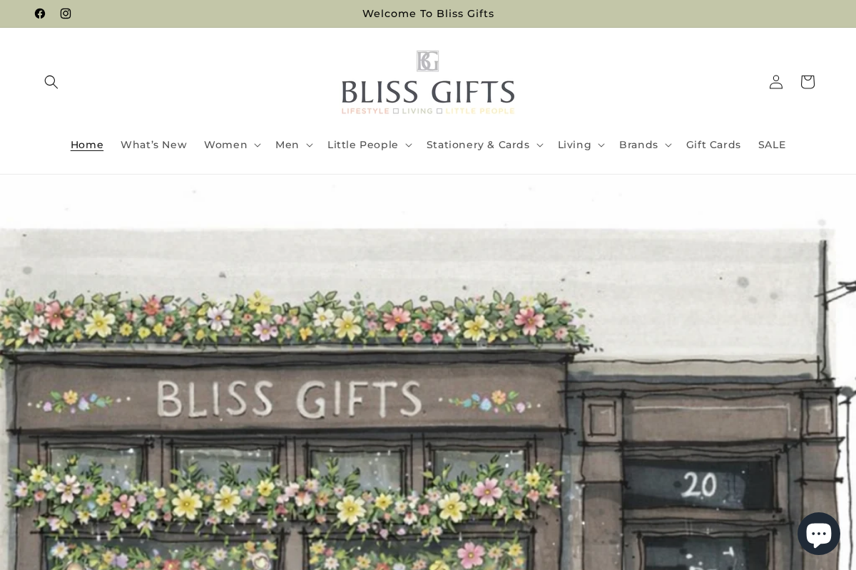 Bliss Gifts homepage screenshot