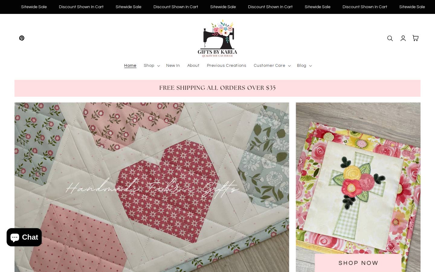 giftsbykarla.com homepage screenshot