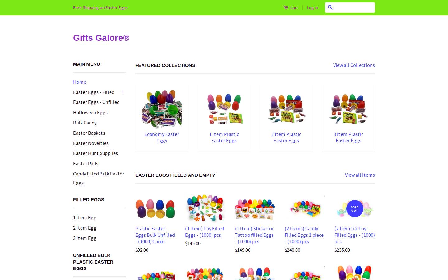 giftsgalorestore.net homepage screenshot