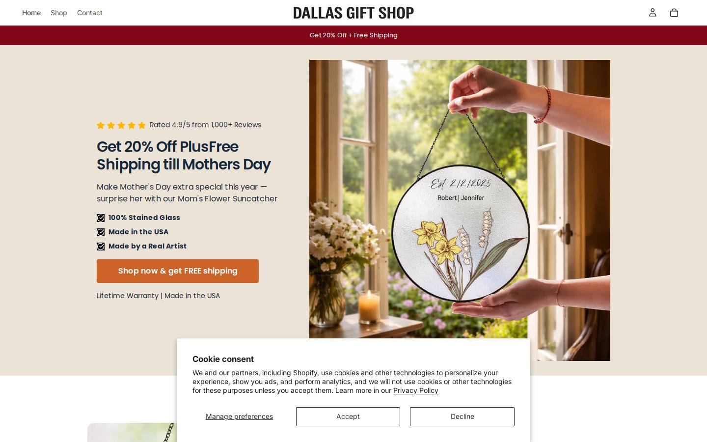 giftshopdallas.com homepage screenshot