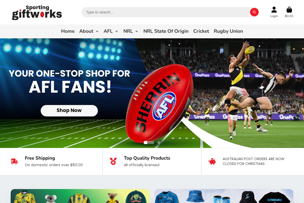 Gift Works homepage screenshot