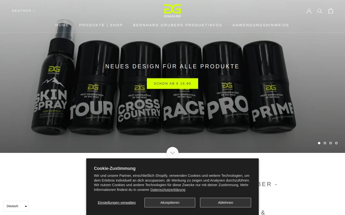 gigaglide.com homepage screenshot