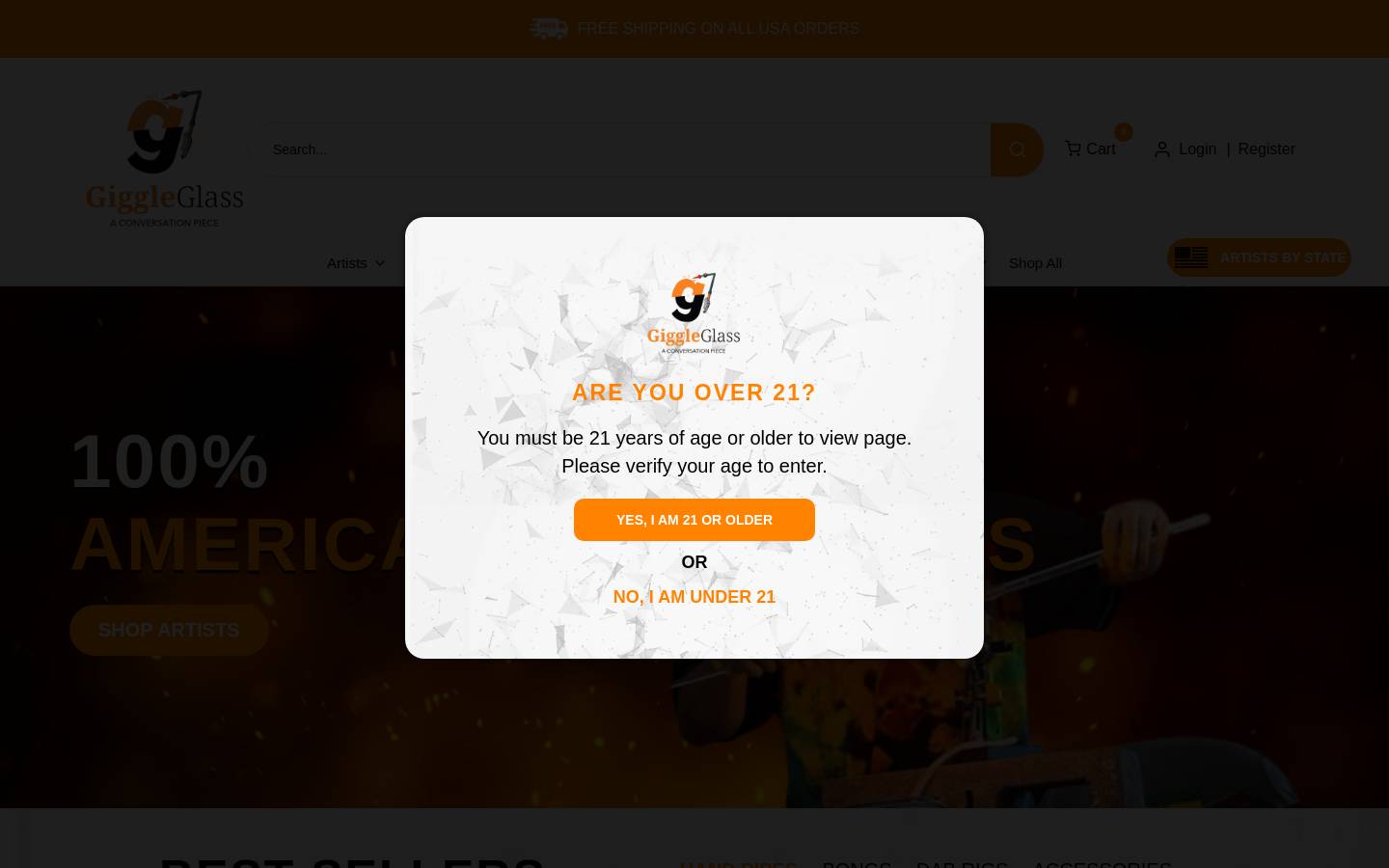 giggleglass.com homepage screenshot