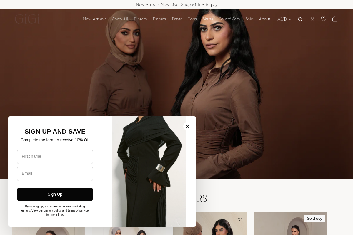 Gigicollection homepage screenshot