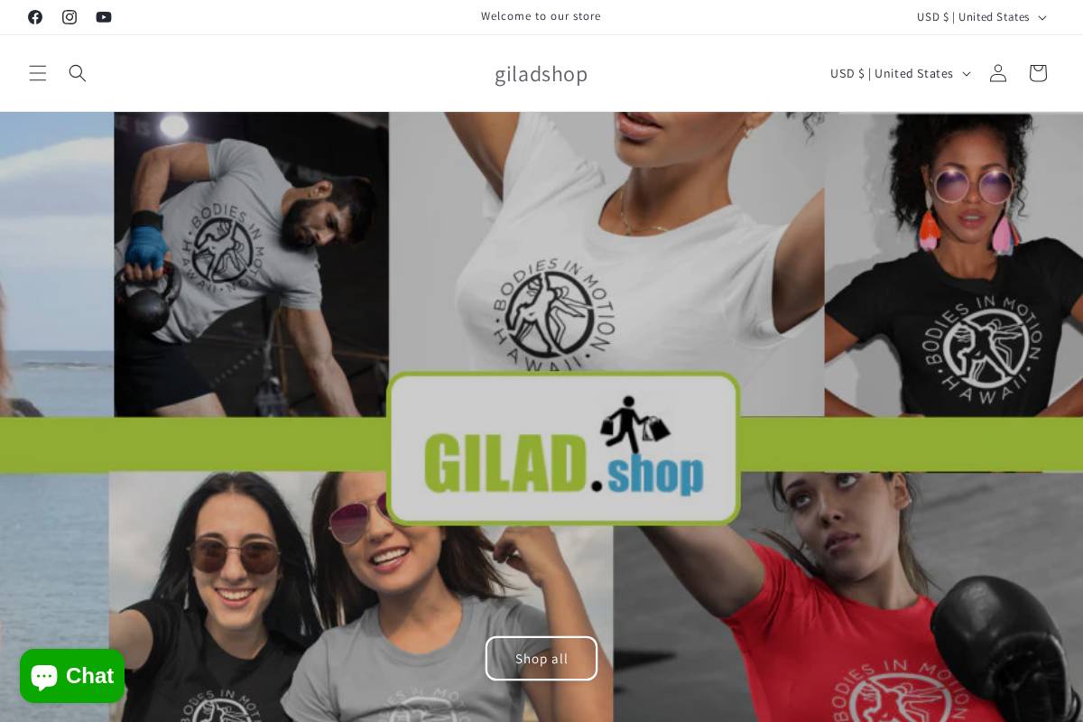 gilad.shop homepage screenshot
