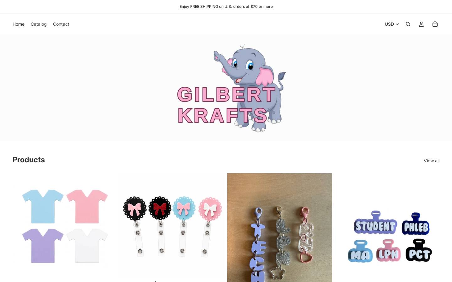 gilbertkrafts.com homepage screenshot