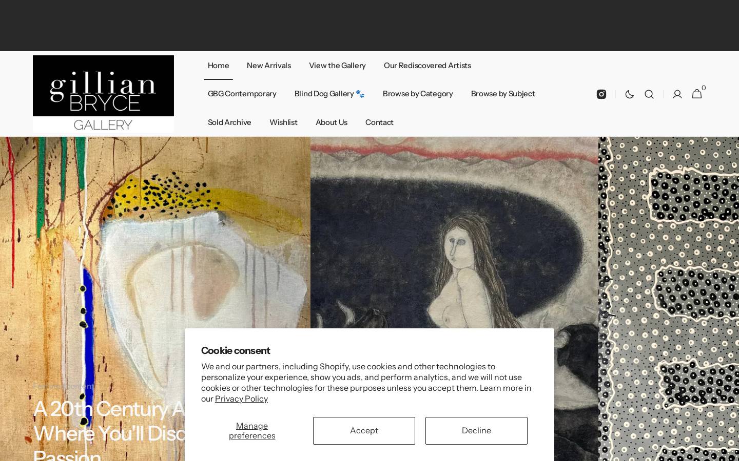 gillianbrycegallery.com homepage screenshot