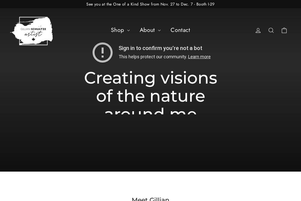 gillianschultze.com homepage screenshot