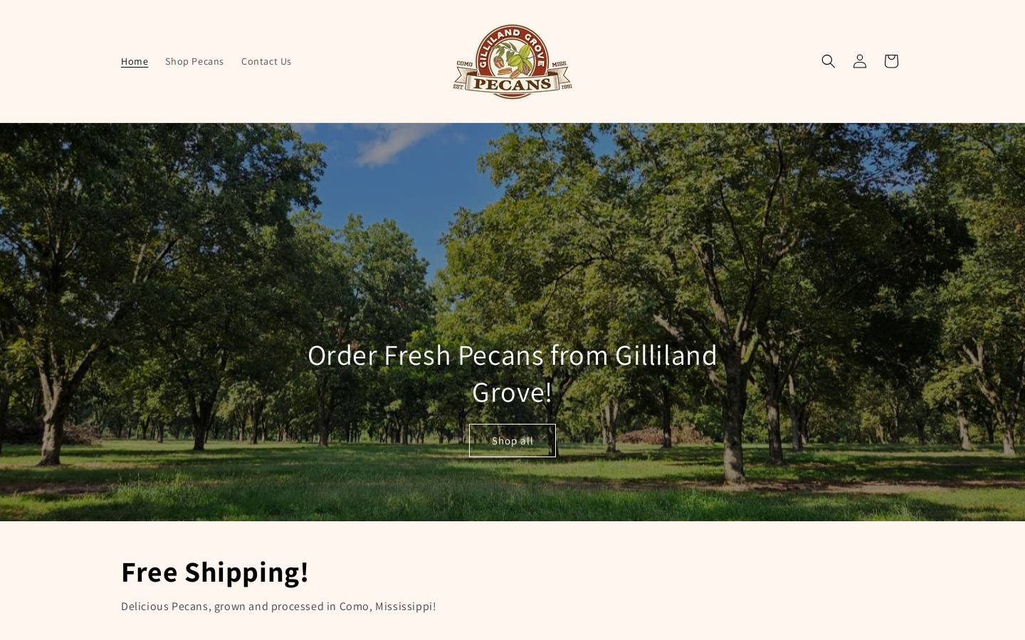 gillilandgrove.com homepage screenshot