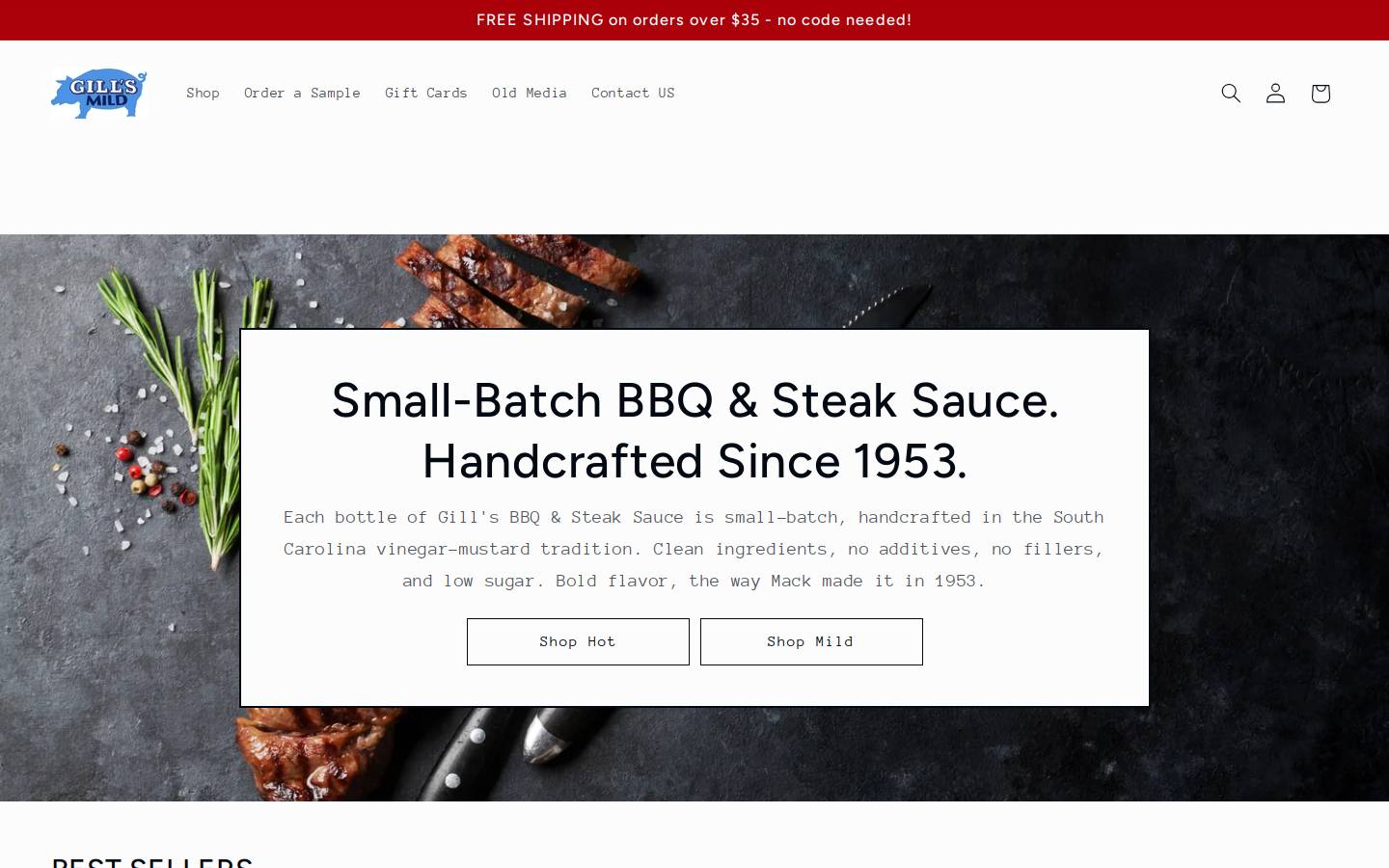 gillsbbq.com homepage screenshot