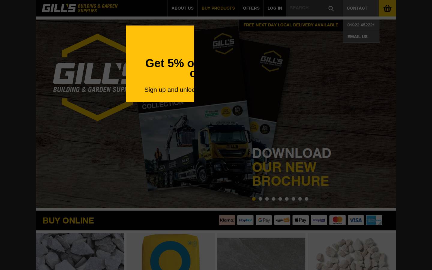 Gills Building Supplies Ltd homepage screenshot