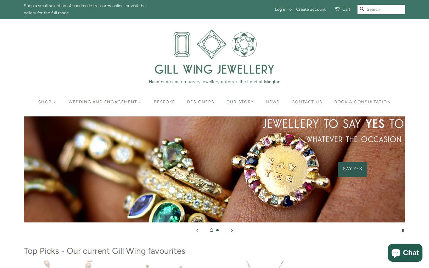 gillwingjewellery.co.uk homepage screenshot