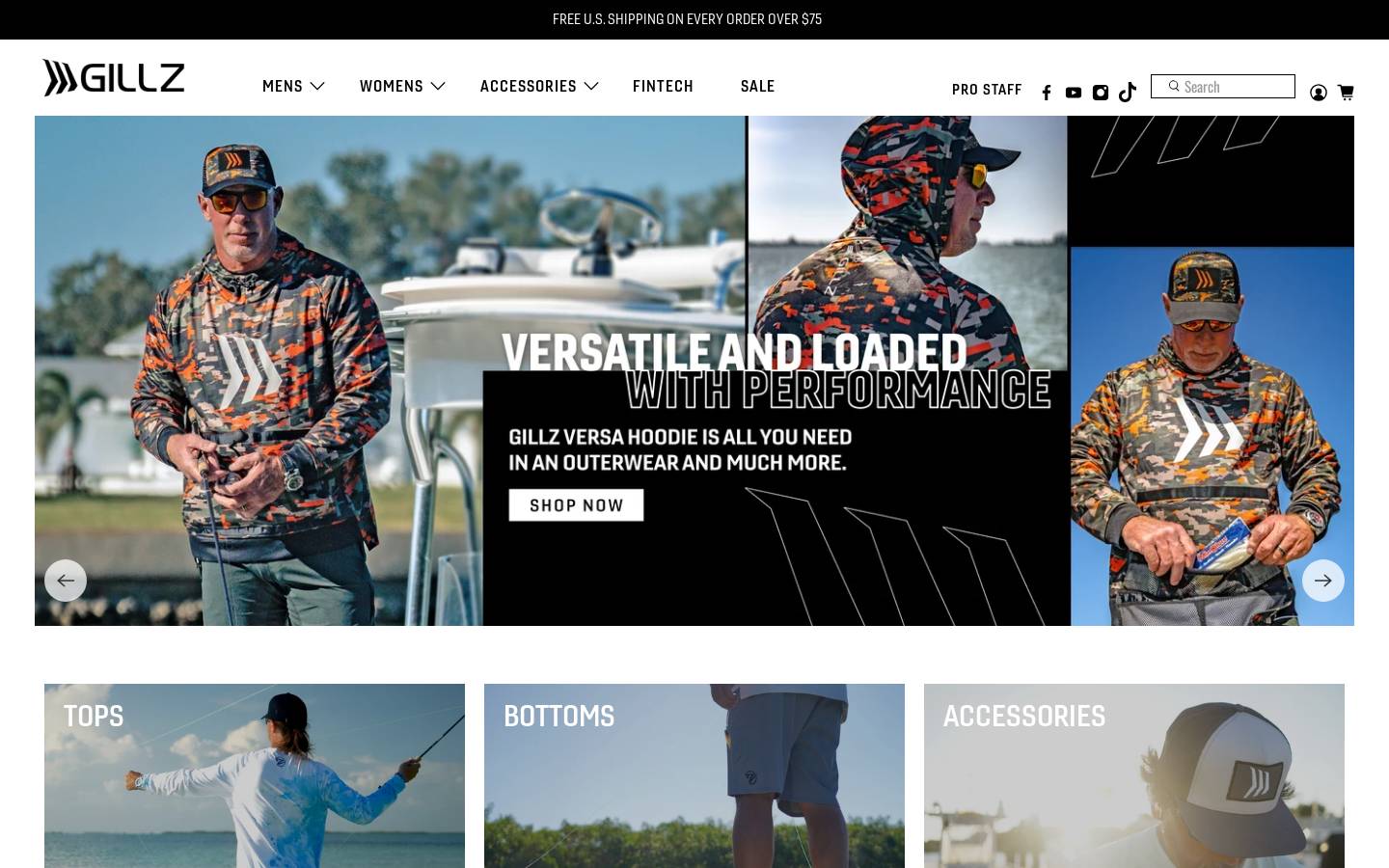 Gillz Gear homepage screenshot