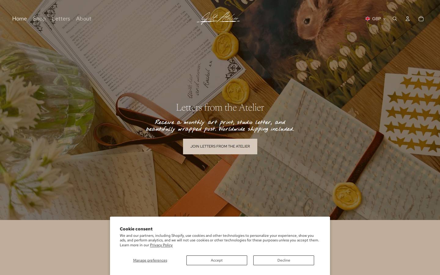 giltatelier.com homepage screenshot