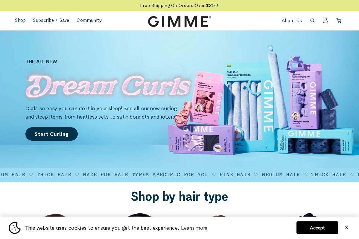 Gimmebeauty homepage screenshot