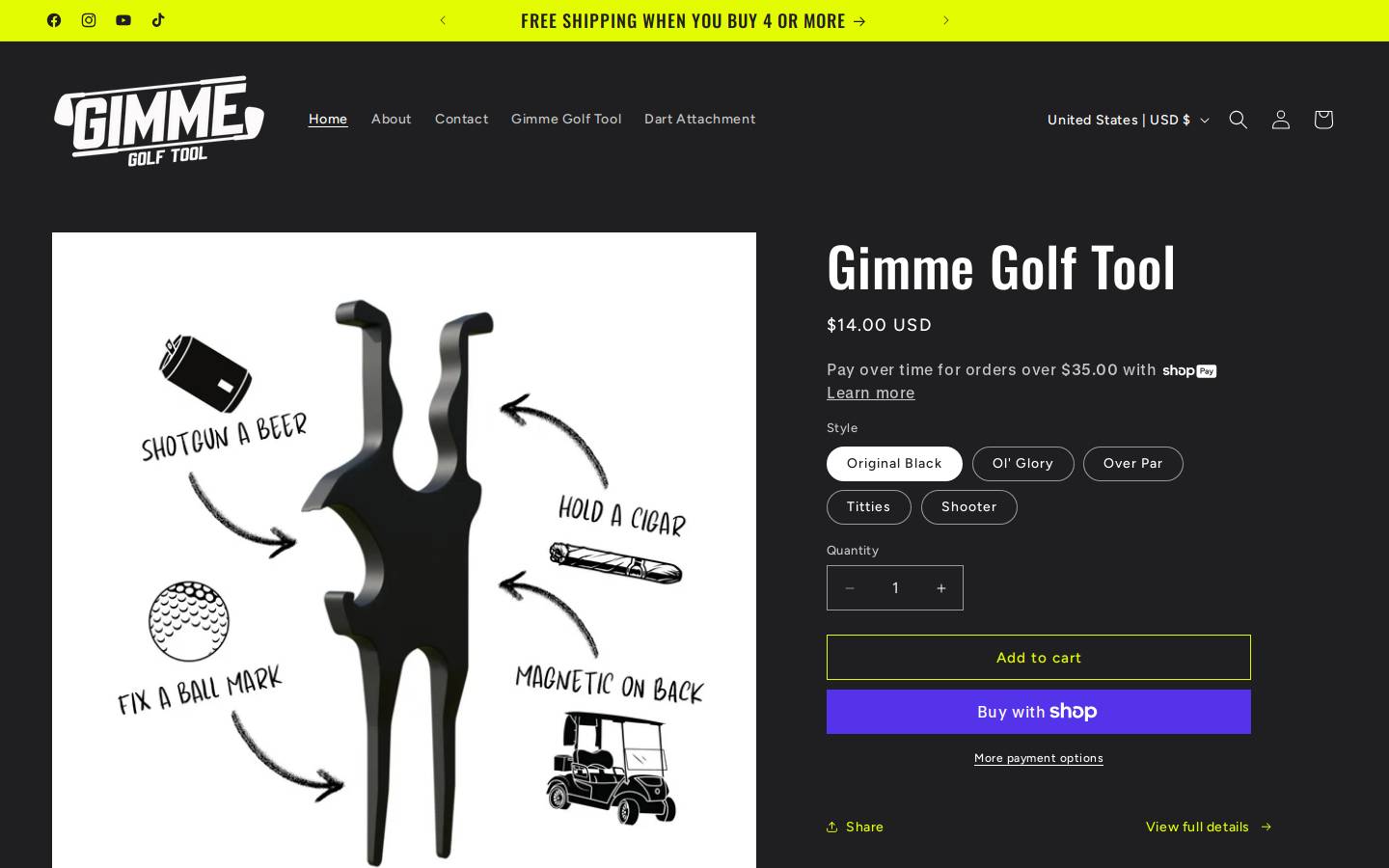gimmegolftool.com homepage screenshot