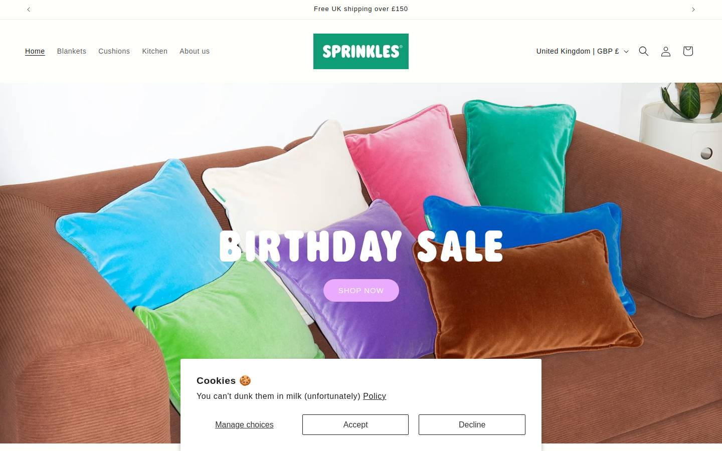gimmesprinkles.com homepage screenshot