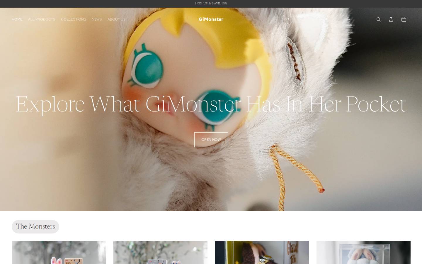 gimonster.com homepage screenshot