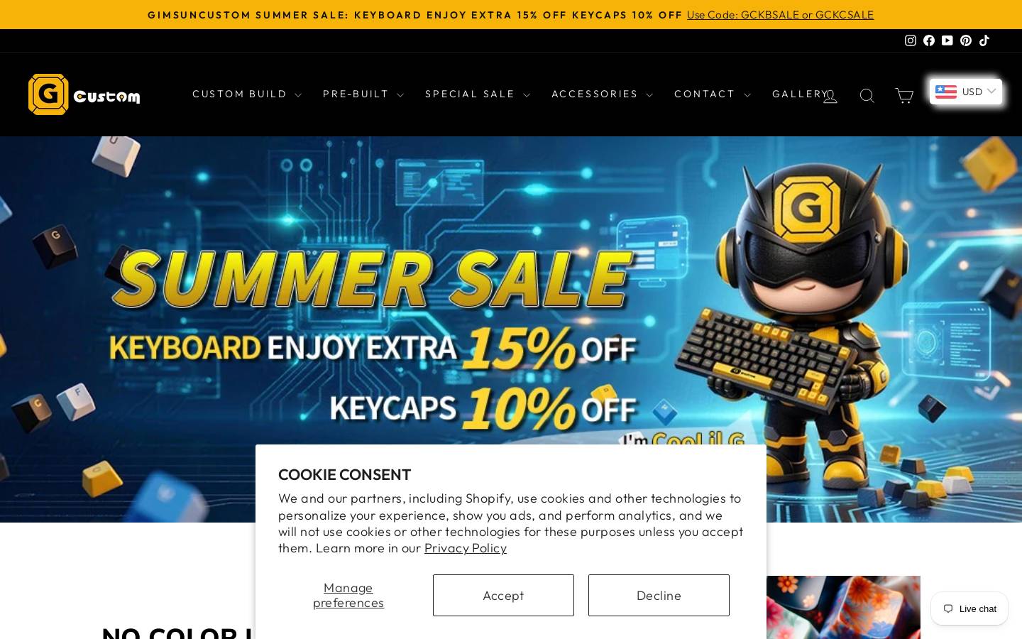 Gimsuncustom homepage screenshot