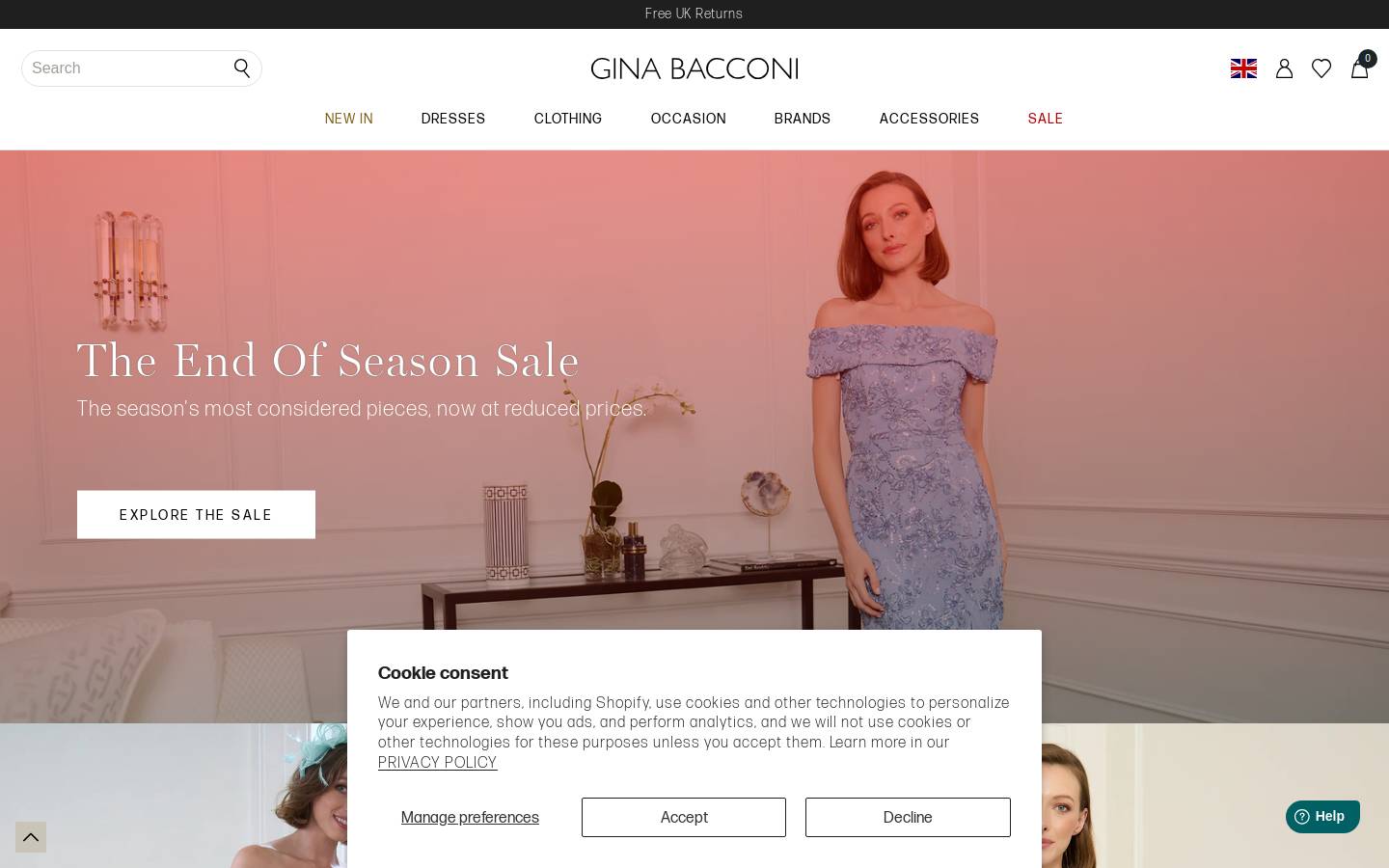 Gina Bacconi homepage screenshot