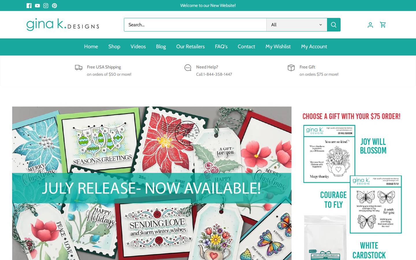 Ginakdesigns homepage screenshot