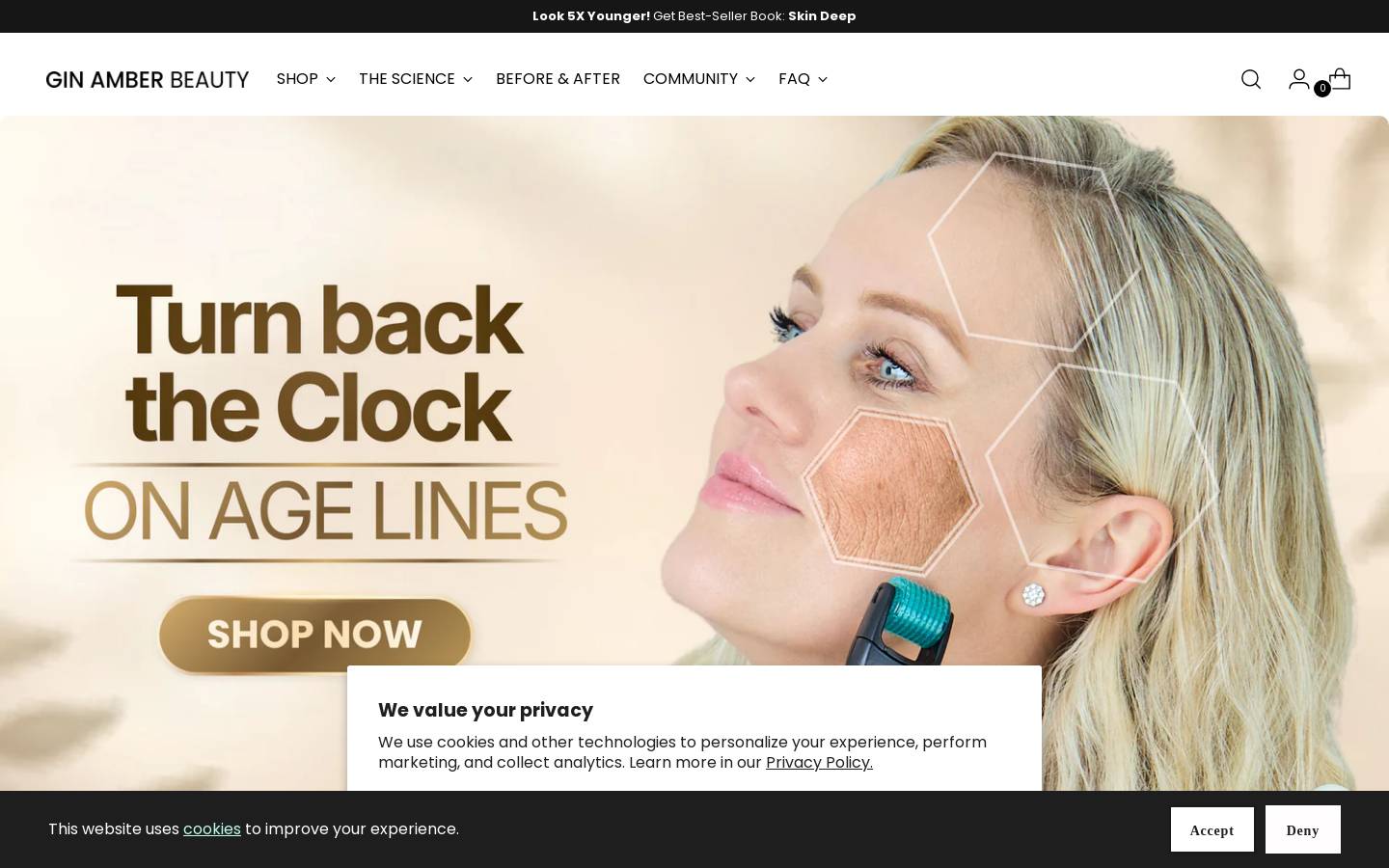 Gin Amber Beauty homepage screenshot