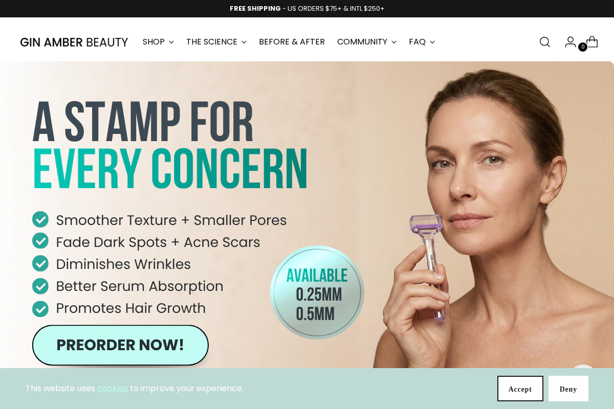 Gin Amber Beauty homepage screenshot