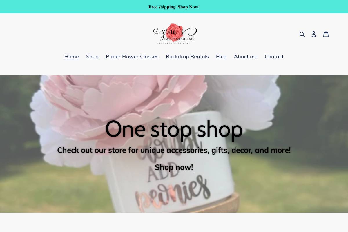 ginaspapermountain.com homepage screenshot