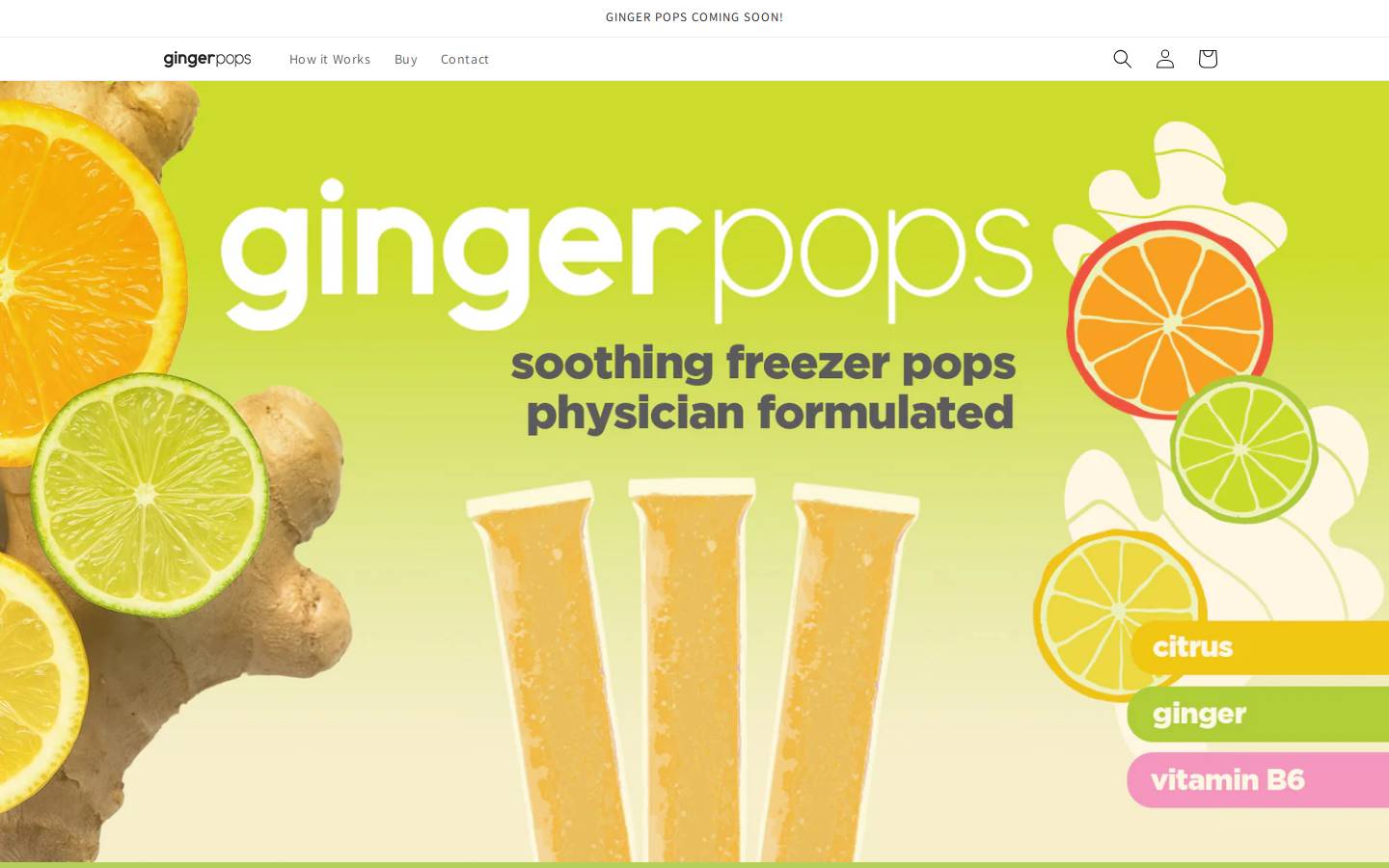 ginger-pops.com homepage screenshot