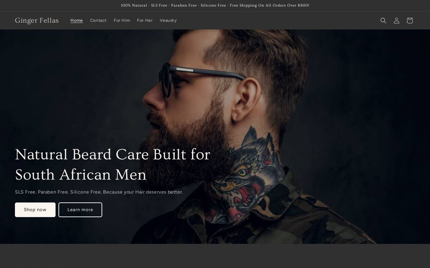 gingerfellas.com homepage screenshot