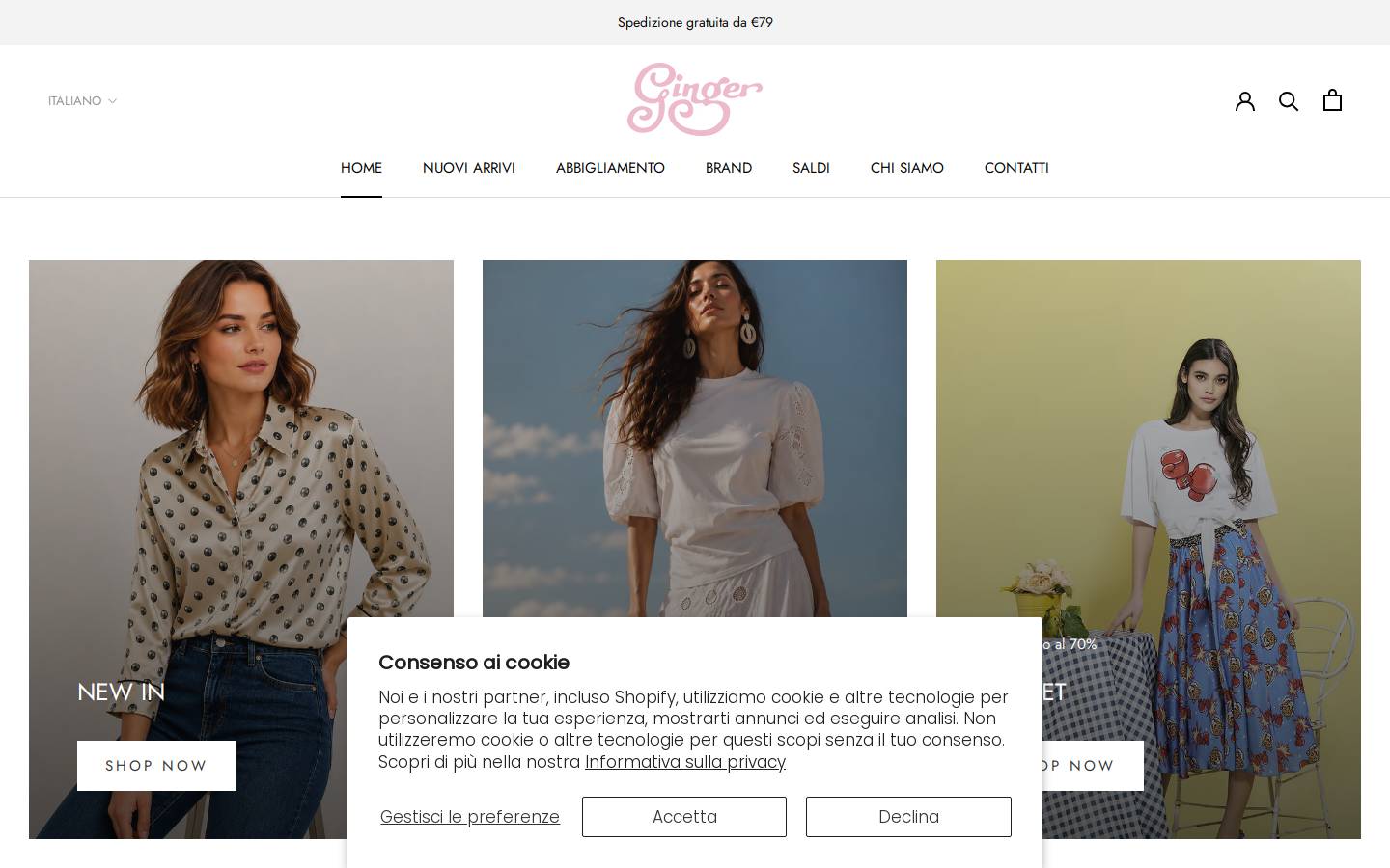 Ginger Firenze homepage screenshot