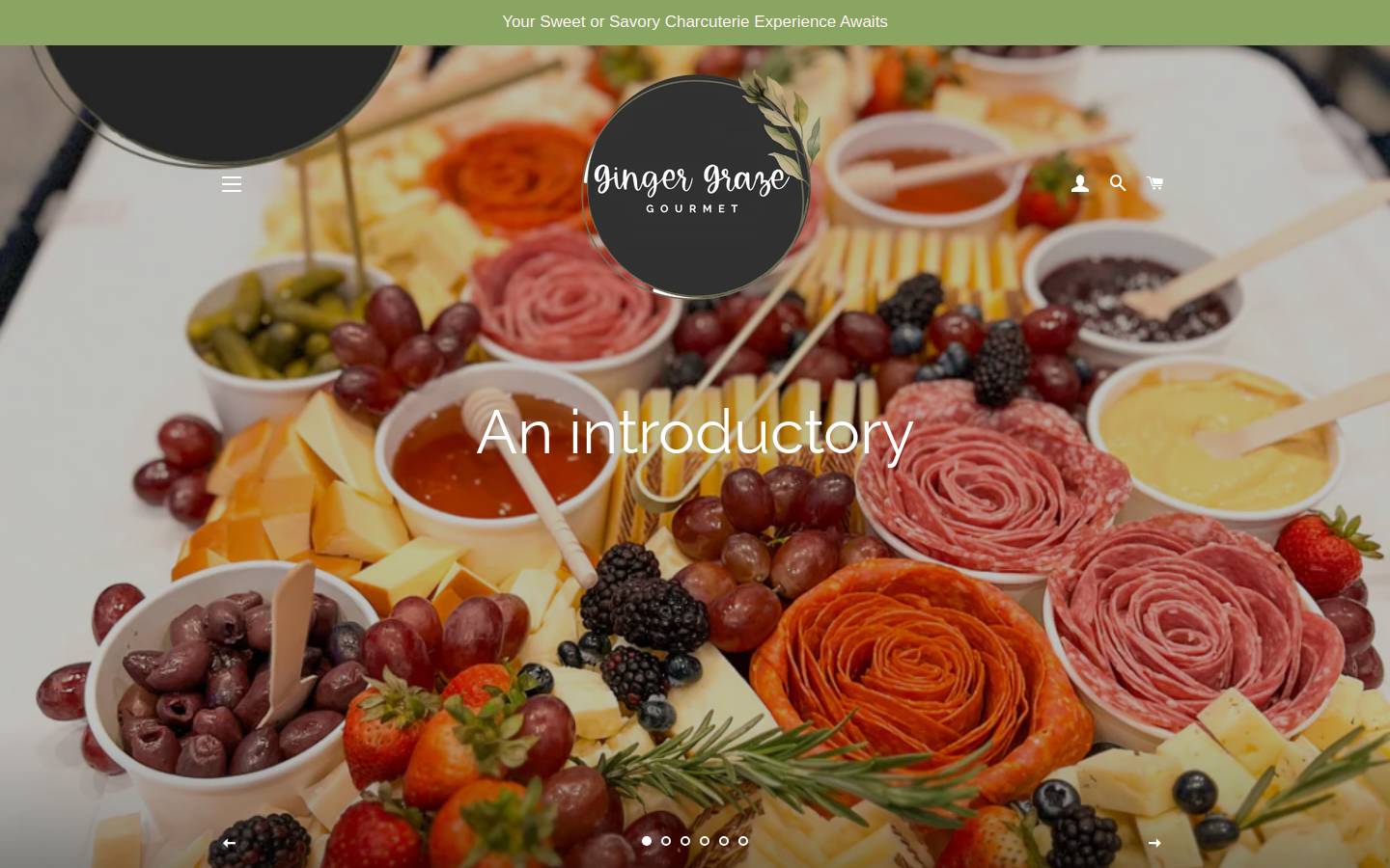 gingergrazegourmet.com homepage screenshot