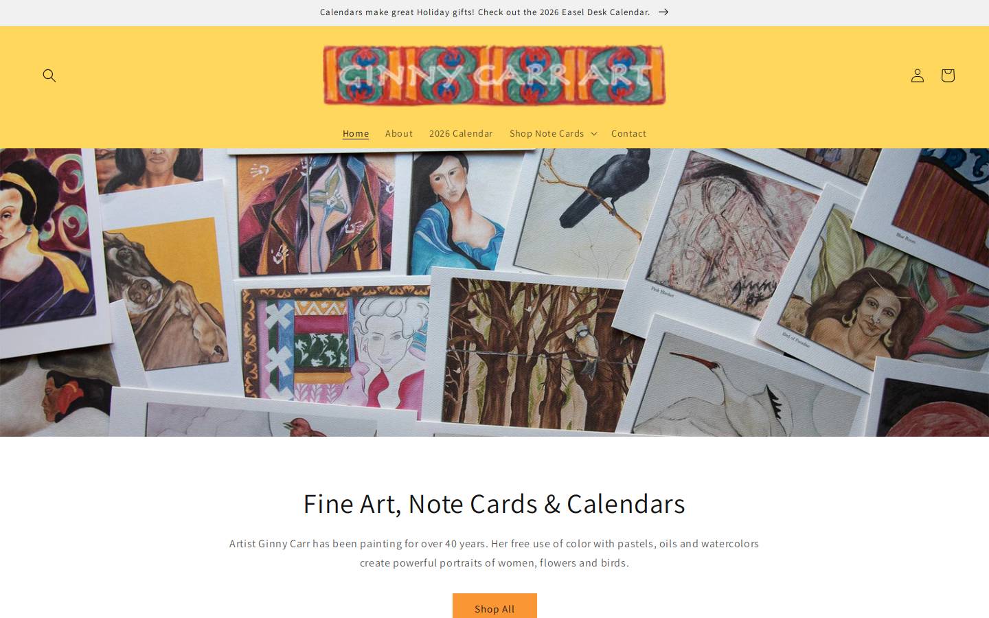 ginnycarr.com homepage screenshot