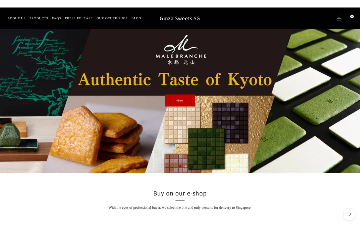 ginza-sweets.com homepage screenshot