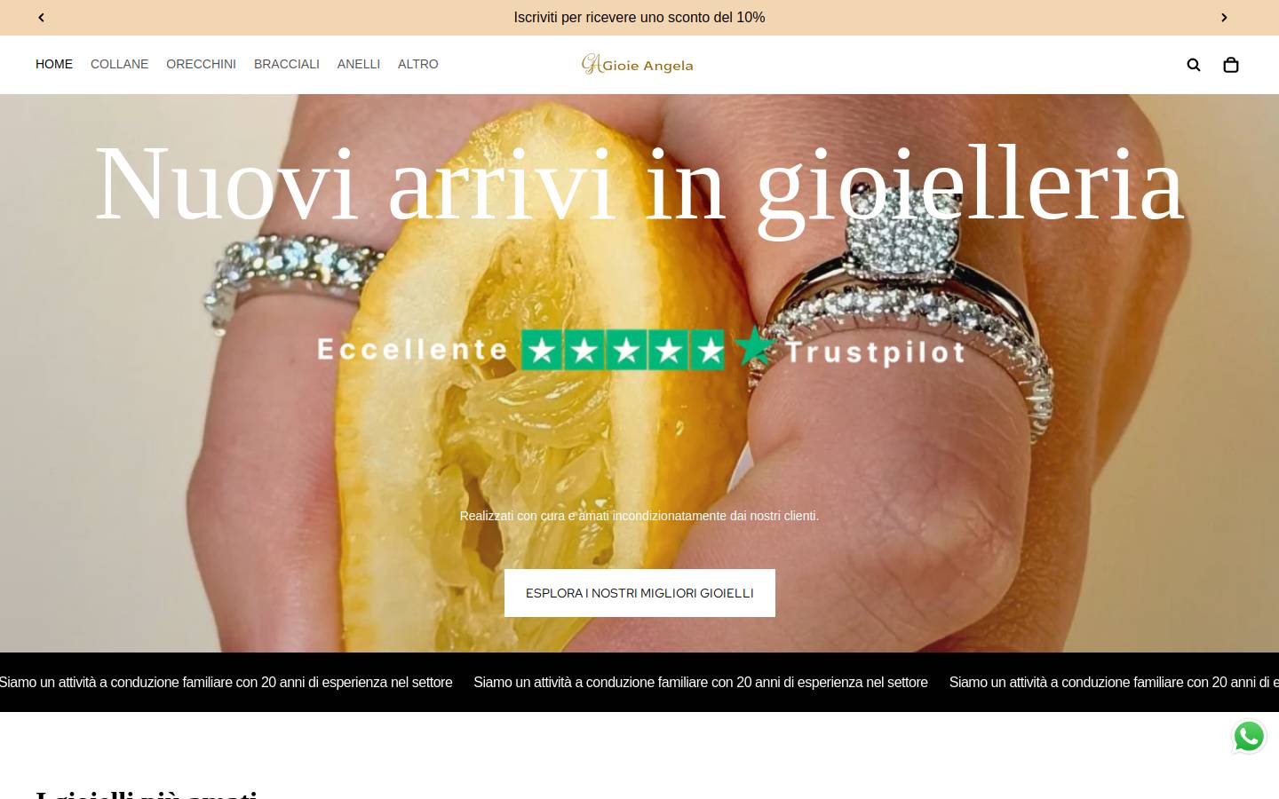Gioieangela homepage screenshot
