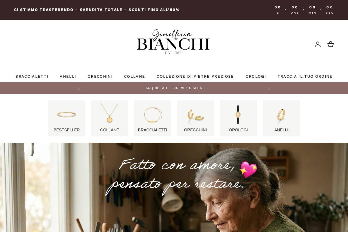 Gioielleriabianchi homepage screenshot